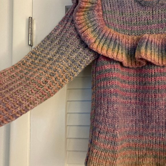 LoveShackFancy Yumi Rainbow Ruffle Sweater Pullover - Picture 9 of 13